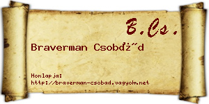 Braverman Csobád névjegykártya